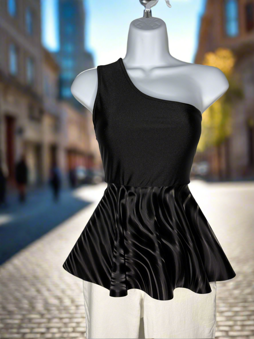 Black Leather Peplum