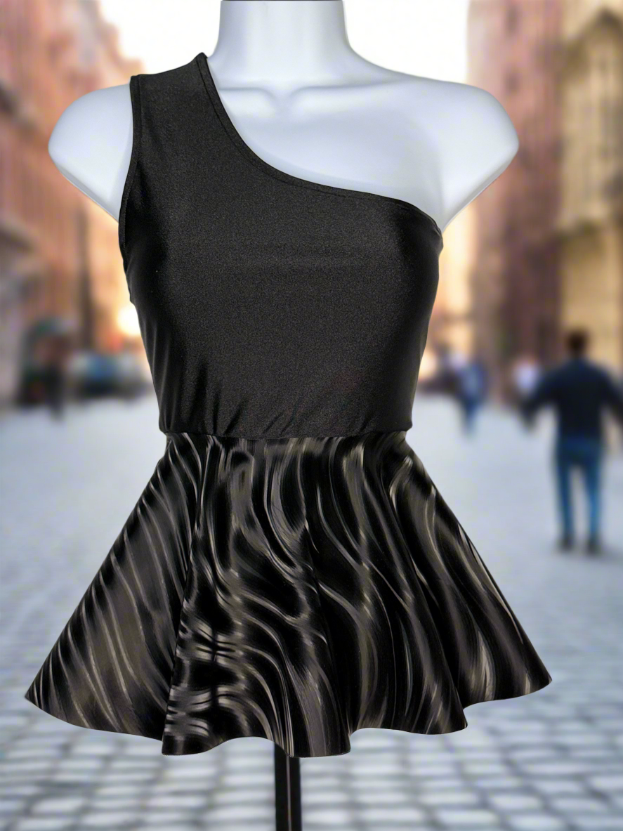Black Leather Peplum